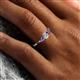 6 - Shirley 4.00 mm Round Lab Grown Diamond and Iolite Three Stone Engagement Ring 