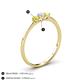 4 - Shirley 4.00 mm Round Yellow and White Yellow Diamond Three Stone Engagement Ring 
