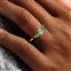 6 - Shirley 4.00 mm Round Lab Grown Diamond and Emerald Three Stone Engagement Ring 