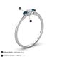 4 - Shirley 4.00 mm Round Lab Grown Diamond and London Blue Topaz Three Stone Engagement Ring 