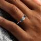 6 - Shirley 4.00 mm Round Lab Grown Diamond and London Blue Topaz Three Stone Engagement Ring 