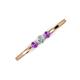 3 - Shirley 3.50 mm Round Lab Grown Diamond and Amethyst Three Stone Engagement Ring 