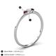 4 - Shirley 3.50 mm Round Lab Grown Diamond and Red Garnet Three Stone Engagement Ring 