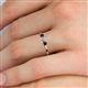 5 - Shirley 3.50 mm Round Lab Grown Diamond and Red Garnet Three Stone Engagement Ring 