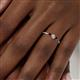 6 - Shirley 3.50 mm Round Lab Grown Diamond and Red Garnet Three Stone Engagement Ring 