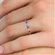 5 - Shirley 3.50 mm Round Lab Grown Diamond and Amethyst Three Stone Engagement Ring 