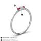 4 - Shirley 3.50 mm Round Lab Grown Diamond and Ruby Three Stone Engagement Ring 