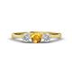 1 - Shirley 5.00 mm Round Citrine and Lab Grown Diamond Three Stone Engagement Ring 