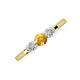 3 - Shirley 5.00 mm Round Citrine and Lab Grown Diamond Three Stone Engagement Ring 