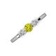 3 - Shirley 5.00 mm Round Yellow Diamond and Lab Grown Diamond Three Stone Engagement Ring 