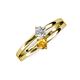 3 - Ria 4.00 mm Round Citrine and Diamond Split Shank 2 Stone Engagement Ring 