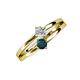 3 - Ria 4.00 mm Round London Blue Topaz and Diamond Split Shank 2 Stone Engagement Ring 