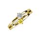 3 - Ria 4.00 mm Round Yellow Sapphire and Diamond Split Shank 2 Stone Engagement Ring 