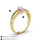 4 - Ria 4.00 mm Round Pink Sapphire and Diamond Split Shank 2 Stone Engagement Ring 