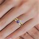 5 - Ria 4.00 mm Round Iolite and Diamond Split Shank 2 Stone Engagement Ring 