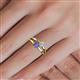 5 - Ria 4.00 mm Round Tanzanite and Diamond Split Shank 2 Stone Engagement Ring 