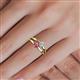 5 - Ria 4.00 mm Round Pink Tourmaline and Diamond Split Shank 2 Stone Engagement Ring 