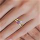 5 - Ria 4.00 mm Round Amethyst and Diamond Split Shank 2 Stone Engagement Ring 