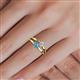 5 - Ria 4.00 mm Round Blue Topaz and Diamond Split Shank 2 Stone Engagement Ring 