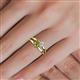 5 - Ria 4.00 mm Round Peridot and Diamond Split Shank 2 Stone Engagement Ring 