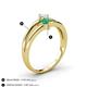 4 - Ria 4.00 mm Round Emerald and Diamond Split Shank 2 Stone Engagement Ring 