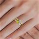 5 - Ria 4.00 mm Round Yellow and White Diamond Split Shank 2 Stone Engagement Ring 