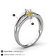 4 - Ria 4.00 mm Round Citrine and Diamond Split Shank 2 Stone Engagement Ring 