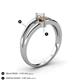 4 - Ria 4.00 mm Round Smoky Quartz and Diamond Split Shank 2 Stone Engagement Ring 