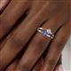 6 - Ria 4.00 mm Round Tanzanite and Diamond Split Shank 2 Stone Engagement Ring 