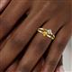 6 - Ria 4.00 mm Round Citrine and Diamond Split Shank 2 Stone Engagement Ring 