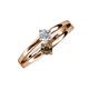 3 - Ria 4.00 mm Round Smoky Quartz and Diamond Split Shank 2 Stone Engagement Ring 