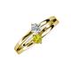 3 - Ria 4.00 mm Round Yellow and White Diamond Split Shank 2 Stone Engagement Ring 