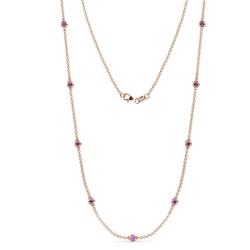 Adia 9Stn Amethyst on Cable Necklace Stone Amethyst ctw Womens Station Necklace K Rose Gold