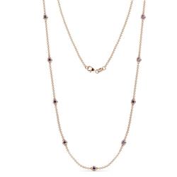 Adia 9Stn Iolite on Cable Necklace Stone Iolite ctw Womens Station Necklace K Rose Gold