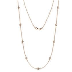 Adia 9Stn Diamond on Cable Necklace Stone Diamond ctw Womens Station Necklace K Rose Gold
