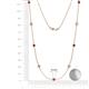 2 - Adia (9 Stn/4mm) Ruby and Diamond on Cable Necklace 