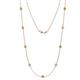 1 - Adia (9 Stn/4mm) Citrine and Diamond on Cable Necklace 