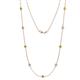 1 - Adia (9 Stn/4mm) Yellow and White Diamond on Cable Necklace 