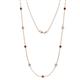 1 - Adia (9 Stn/4mm) Ruby and Lab Grown Diamond on Cable Necklace 
