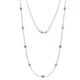 1 - Adia (9 Stn/4mm) Pink Tourmaline and Lab Grown Diamond on Cable Necklace 