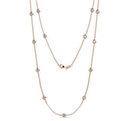 Lien 13Stn Diamond on Cable Necklace Stone Diamond ctw Womens Station Necklace K Rose Gold