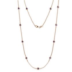 Asta 11Stn Iolite on Cable Necklace Stone Iolite ctw Womens Station Necklace K Rose Gold