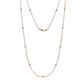 1 - Asta (11 Stn/2mm) Petite Pink Tourmaline and Diamond on Cable Necklace 