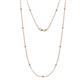 1 - Asta (11 Stn/2mm) Petite Aquamarine and Lab Grown Diamond on Cable Necklace 