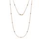 1 - Asta (11 Stn/2mm) Petite Smoky Quartz and Lab Grown Diamond on Cable Necklace 