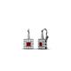 1 - Esme Red Garnet Dangling Earrings 