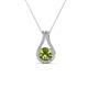 1 - Lauren 5.00 mm Round Peridot and Diamond Accent Teardrop Pendant Necklace 