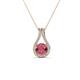 1 - Lauren 5.00 mm Round Rhodolite Garnet and Diamond Accent Teardrop Pendant Necklace 