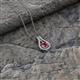 2 - Lauren 5.00 mm Round Rhodolite Garnet and Diamond Accent Teardrop Pendant Necklace 