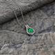 2 - Lauren 5.00 mm Round Emerald and Diamond Accent Teardrop Pendant Necklace 